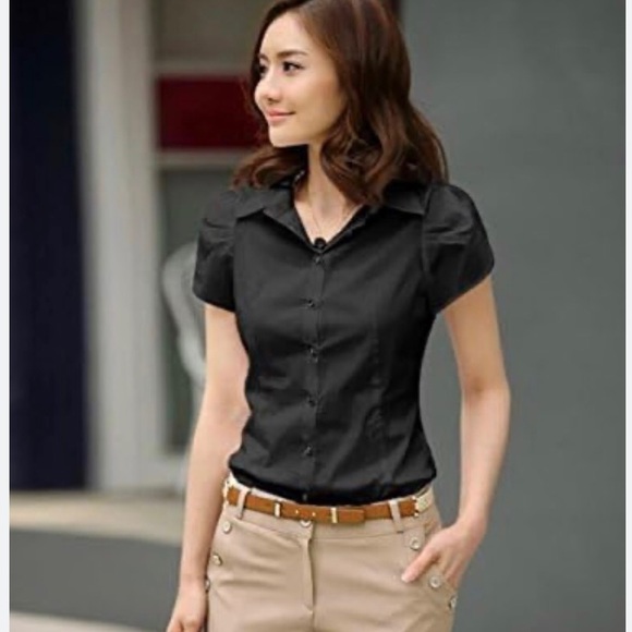 Marciano Tops - Marciano size S cap sleeve black blouse